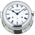 WEMPE Orologio meccanico a rintocchi 185 mm Ø (serie ADMIRAL II) Orologio a rintocchi cromato con quadrante bianco con cornice blu