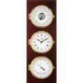 WEMPE Orologio in quarzo con barometro e termoigrometro (serie ELEGANZ) Orologio in quarzo con barometro e termoigrometro in legno mogano